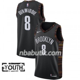 NBA Børn Trøje Brooklyn Nets Spencer Dinwiddie 8 2018-19 Nike City Edition Sort Swingman